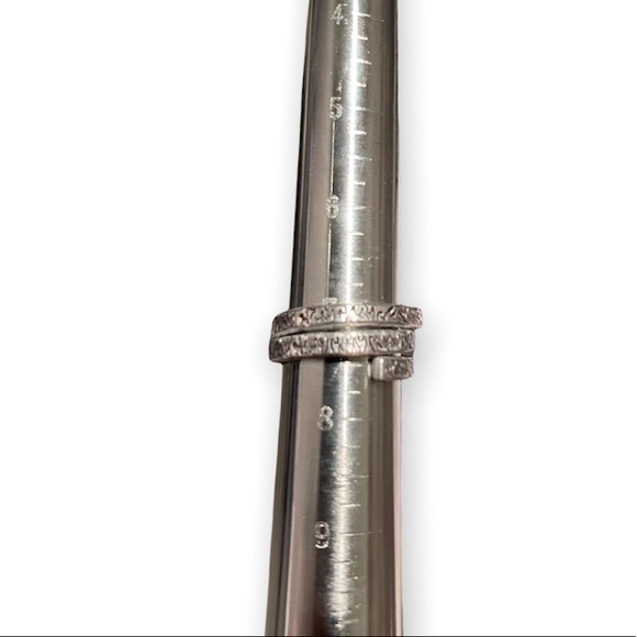 Handmade 7/8 stamped flame pattern adjustable hypoallergenic boho‎ wrap ring - Picture 2 of 6